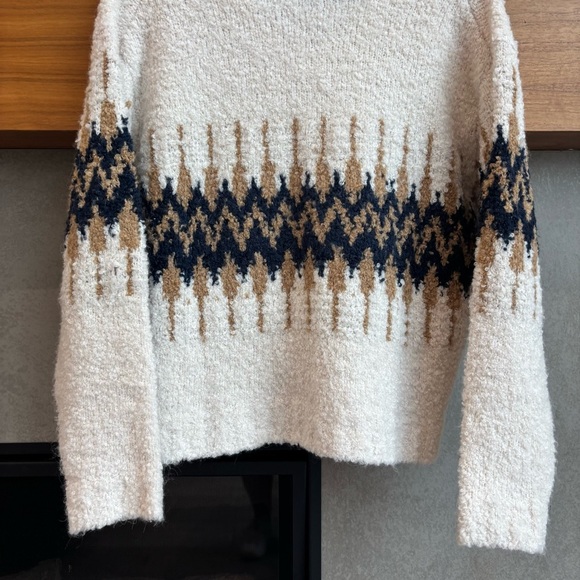 NWOT J.CREW Fair Isle johnny-collar sweater in bouclé yarn, Size XS - Picture 14 of 16